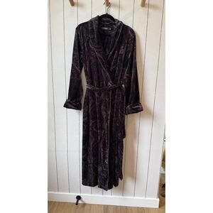 Lauren Ralph Lauren Velvet Velour Belt Long Robe Purple paisley Women’s Medium